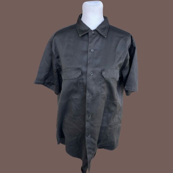 Vintage Big Mac 60s Men’s Dark Brown Work Shirt - Size M - Picture 1 of 4